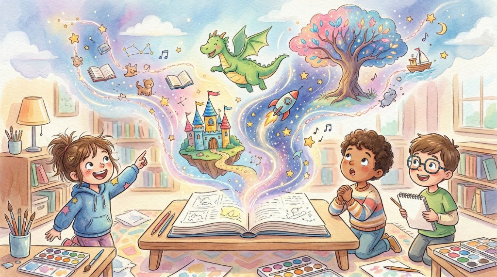 StoryChain Nasıl Çalışır - Çocuklar birlikte hayal ediyor